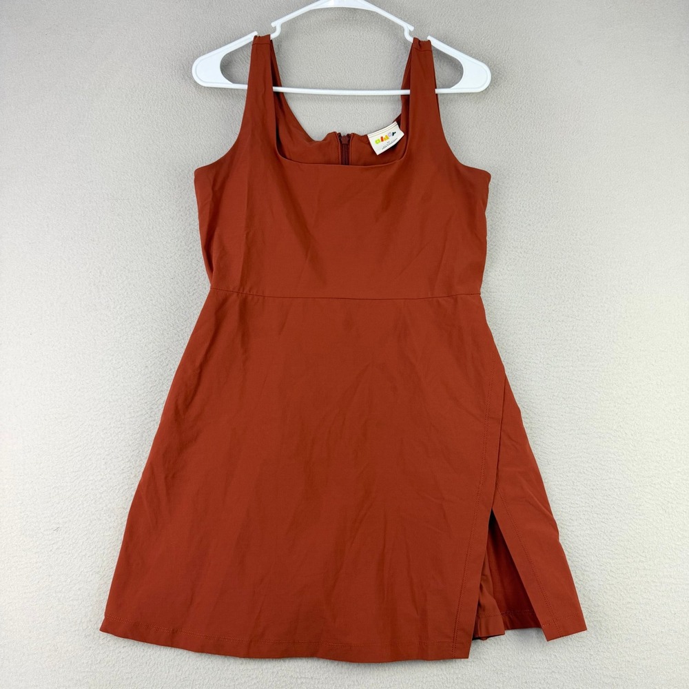 Alder Get‎ Dirty Dress Women M Rust Orange Active Exercise Dress Built-in Shorts